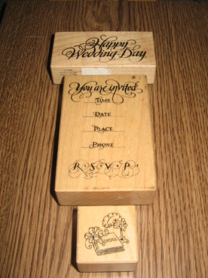 PSX Wedding Wood Mounted Rubber Stamps Lot Of 3 Retired Collectible