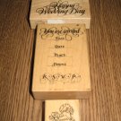 PSX Wedding Wood Mounted Rubber Stamps Lot Of 3 Retired Collectible
