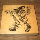 PSX Halloween Scarecrow Wood Mounted Rubber Stamp K-1295 Retired Collectible