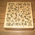 PSX Flower Background Wood Mounted Rubber Stamp K-3178 Retired Collectible