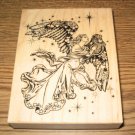 PSX Golden Angel Wood Mounted Rubber Stamp K-1332 Retired Collectible