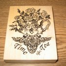 PSX Time For Tea Wood Mounted Rubber Stamp K-1362 Retired Collectible