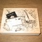 PSX Tavel Montage Wood Mounted Rubber Stamp K-3116 Retired Collectible
