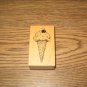 PSX Ice Cream Cone With Cherry Wood Mounted Rubber Stamp D-2371 Retired Collectible