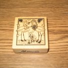 PSX Christmas Flamingos On A Beach Wood Mounted Rubber Stamp F-369 Retired Collectible
