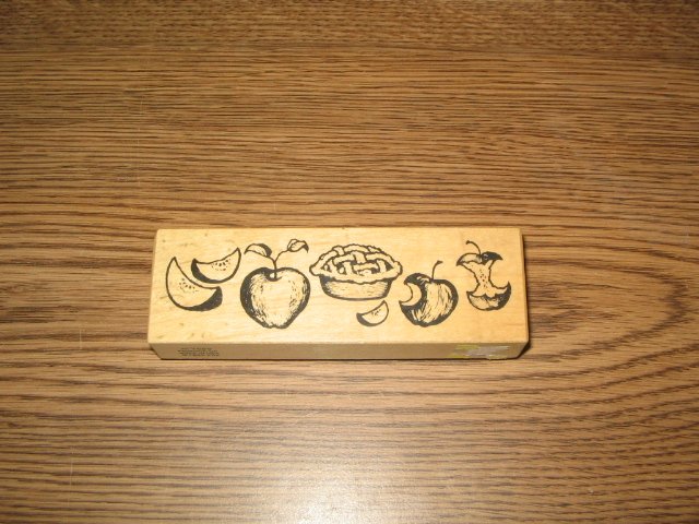 PSX Apple Pie Border Wood Mounted Rubber Stamp G-1659 Retired Collectible