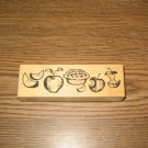PSX Apple Pie Border Wood Mounted Rubber Stamp G-1659 Retired Collectible