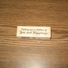 PSX Wishing You Love Wood Mounted Rubber Stamp C-3416 Retired Collectible
