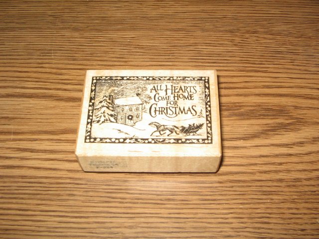 PSX All Hearts Come Home For Christmas Wood Mounted Rubber Stamp F-324 Retired Collectible