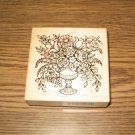 PSX Pedestal Flower Bouquet Wood Mounted Rubber Stamp G-734 Retired Collectible