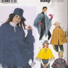Misses' Ponchos Purse Hat Mittens Sewing Pattern Size XS, S, M Simplicity 5349 UNCUT