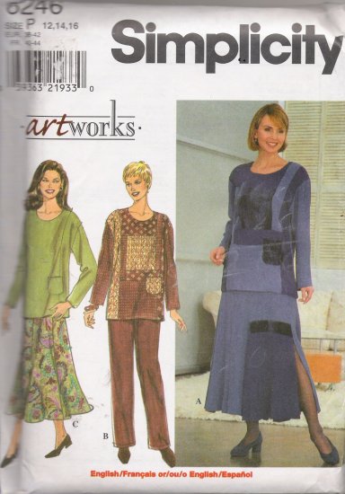 Misses' Top Skirt Pants Sewing Pattern Size 12-16 Simplicity 8246 UNCUT