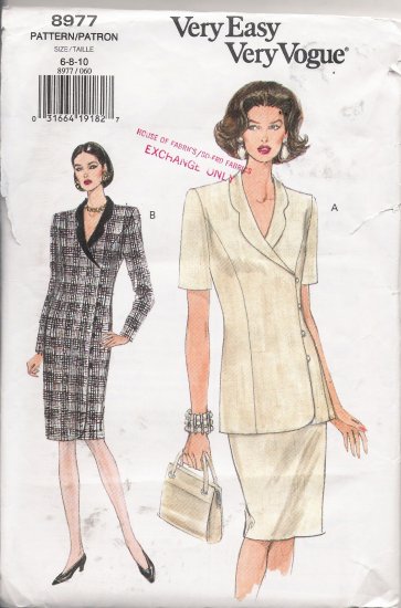 Misses' Dress Top Skirt Sewing Pattern Size 6-10 Vogue 8977 UNCUT