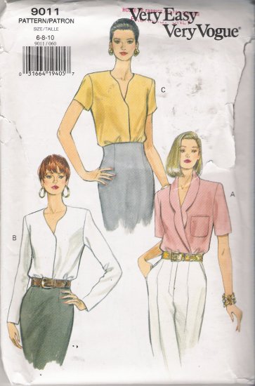 Misses' Blouse Sewing Pattern Size 6-10 Vogue 9011 UNCUT