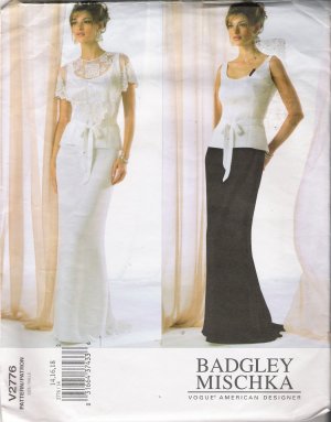 Misses' Capelet Top Belt Skirt Sewing Pattern Size 14-18 Vogue 2776 UNCUT
