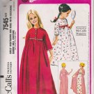 Vintage Sewing Pattern Girl's Barbie Nightgown and Robe Size 4 McCall's 7545 CUT