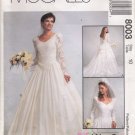 Misses' Bridal Gown Sewing Pattern Size 10 McCall's 8003 UNCUT