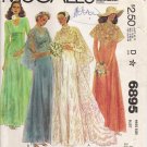 Vintage Sewing Pattern Misses' Bride & Bridesmaid Dress & Cape 1979 Size 8 McCall's 6895 UNCUT