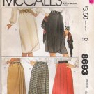 Misses' Wrap Skirts Sewing Pattern Size 10-12 McCall's 8693 UNCUT