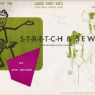 Vintage Sewing Pattern Ladies' Body Suits Bust Sizes S-L Stretch & Sew 780 UNCUT