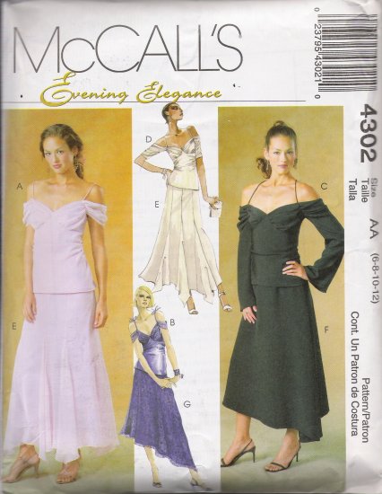 Misses' Tops & Skirts Sewing Pattern Size 6-12 McCall's 4302 UNCUT