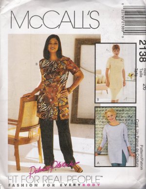 Misses' Tunic Pants Skirt Sewing Pattern Size 26 McCall's 2138 UNCUT