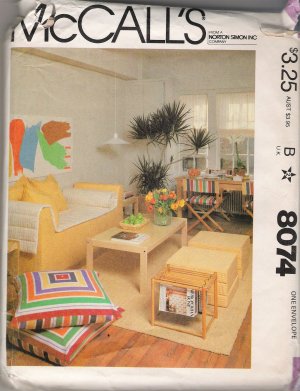 Vintage Sewing Pattern First Apartment Retro Furniture McCall's 8074 UNCUT