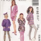 Girls' Tunic Top Skirt Leggings Sewing Pattern Size 8-10 McCall's 6192 UNCUT