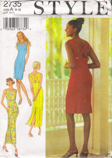 Misses' Dress Sewing Pattern Size 8-18 Style 2735 UNCUT