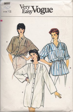 Vintage Sewing Pattern Misses' Top Tunic Dress Size 12 Vogue 8688 UNCUT