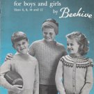 Handknits For Boys & Girls Vintage Knitting Pattern Book by Beehive