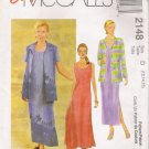 Misses' Dress & Jacket Sewing Pattern Size 12-16 McCall's 2148 UNCUT