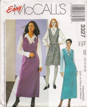 Misses' Jumper Blouse Tie Sewing Pattern Size 12-18 McCall's 3327 UNCUT