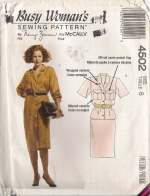 Misses' One & Two-Piece Dress Sewing Pattern Size 8 McCall's 4502 UNCUT