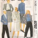 Misses' Jacket Skirt Pants Sewing Pattern Size 12 McCall's 8757 UNCUT