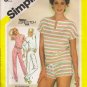 Misses' Pullover Top Pants Shorts Sewing Pattern Size 10-14 Simplicity 6384 UNCUT