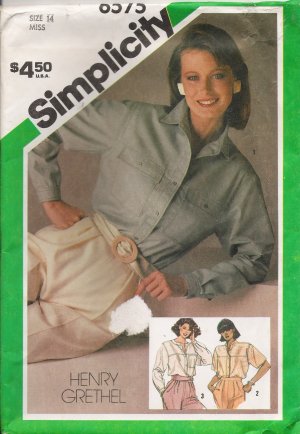 Misses' Shirt Sewing Pattern Size 14 Simplicity 6575 UNCUT