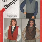 Misses' Vest Sewing Pattern Size 10-14 Simplicity 6109 UNCUT