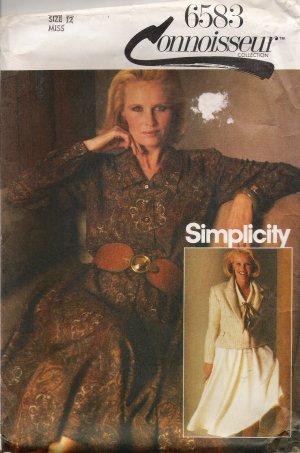 Misses' Dress & Jacket Sewing Pattern Size 12 Simplicity 6583 UNCUT