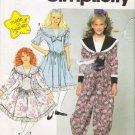 Girls' Dress & Romper Dress Sewing Pattern Size 7-10 Simplicity 7587 UNCUT