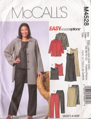 Women's Jacket Top Dress Skirt Pants Plus Size Sewing Pattern Size 18-24 McCall's 4528 UNCUT