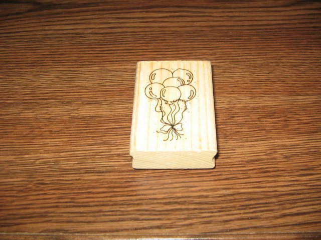 Birthday Balloons Wood Mounted Rubber Stamp