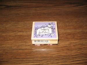 Happy Birthday Wood Mounted Rubber Stamp