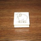Lamb Wood Mounted Rubber Stamp by Hooks Lines & Inkers