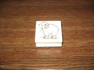 Lamb Wood Mounted Rubber Stamp by Hooks Lines & Inkers