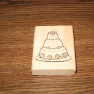 Wedding Cake Wood Mounted Rubber Stamp