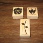 Flowers & Stem Wood Mounted Rubber Stamp Lot by Stampin Up