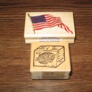 4th Of July Wood Mounted Rubber Stamps Lot Of 2