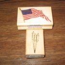 4th Of July Wood Mounted Rubber Stamps Lot Of 2