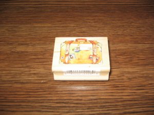 Suitcase Wood Mounted Rubber Stamp